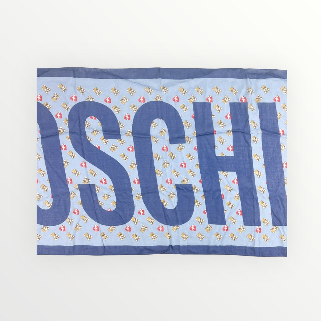 Moschino Blue Bear Cotton Scarf