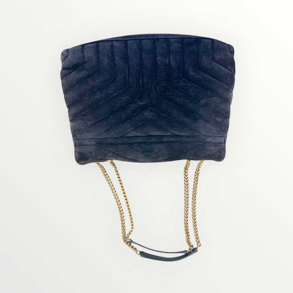 Saint Laurent Deep Purple Suede LouLou Medium Shoulder Bag