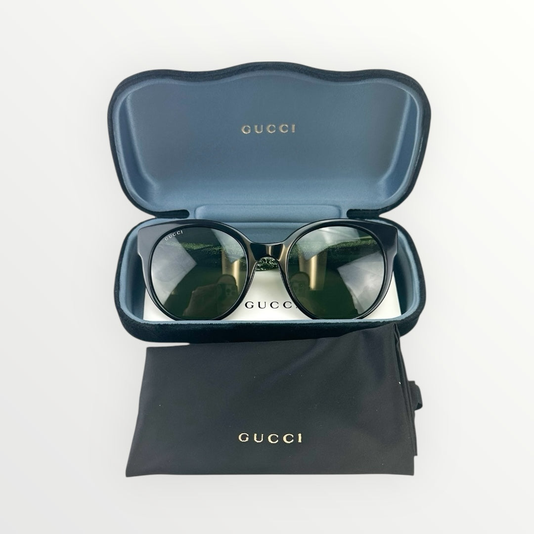 Gucci Black Round Sunglasses