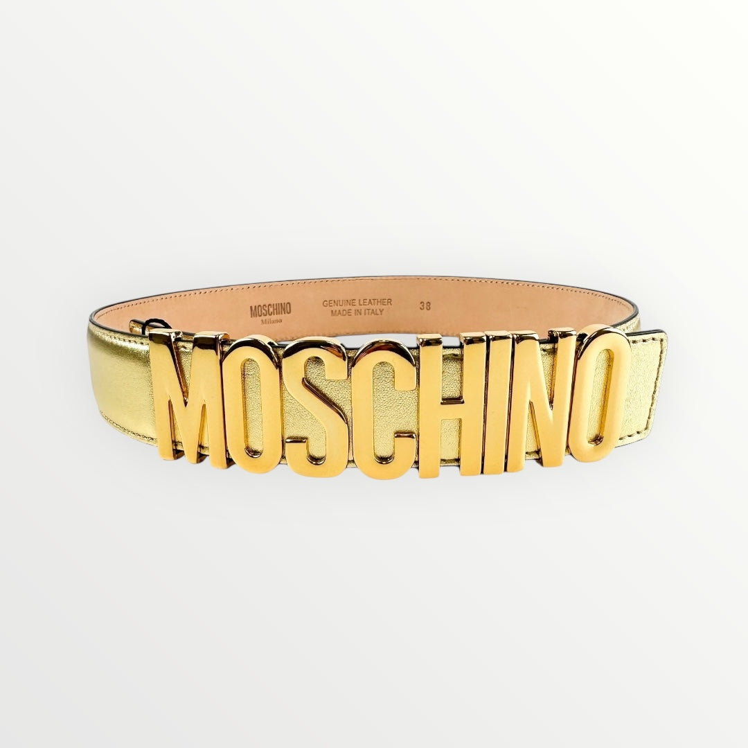 Moschino Gold Belt Size 38
