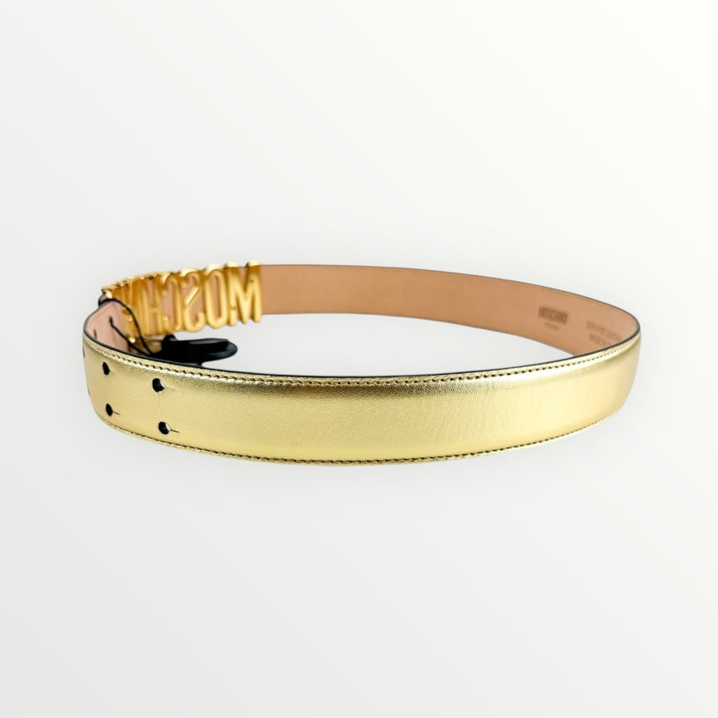 Moschino Gold Belt Size 38