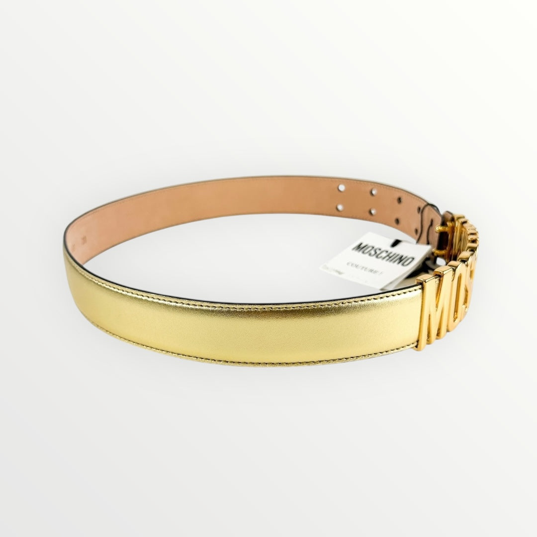 Moschino Gold Belt Size 38