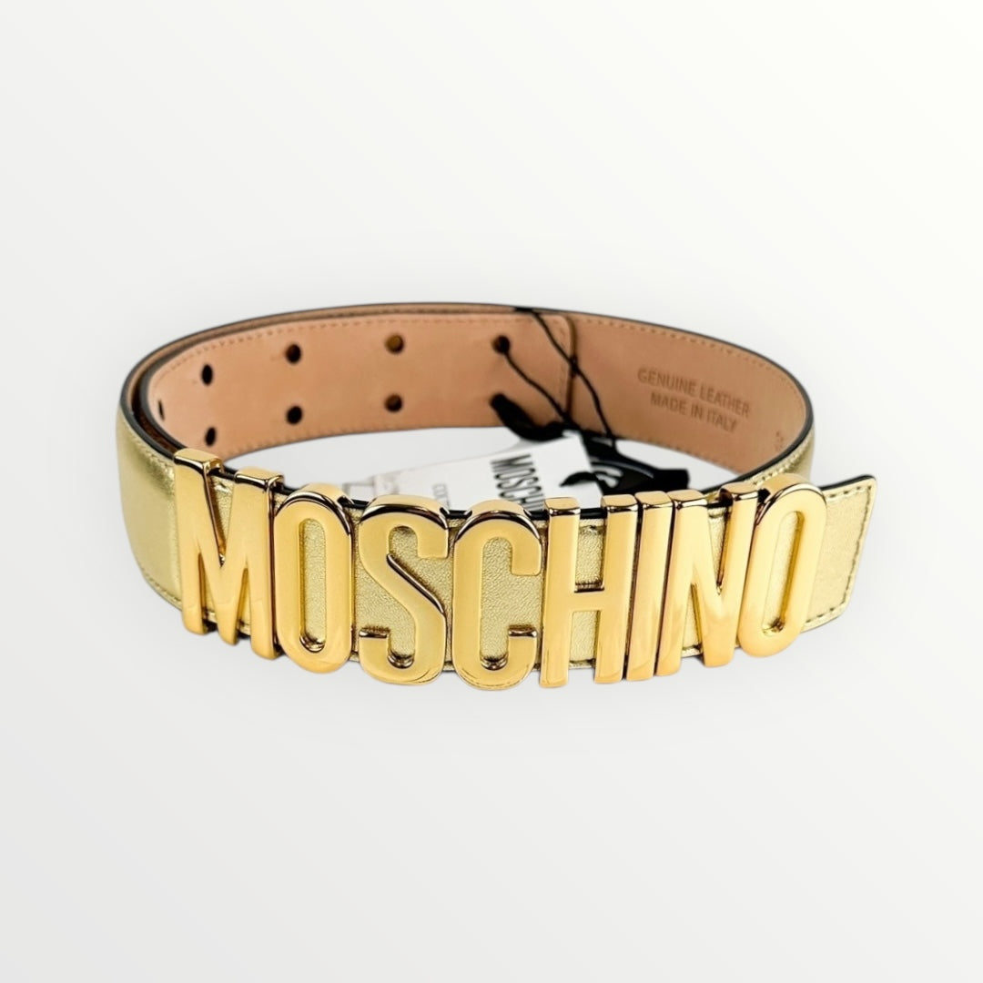 Moschino Gold Belt Size 38