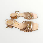 Gucci Metallic Braided Nappa Ketty Horsebid Heeled Sandals