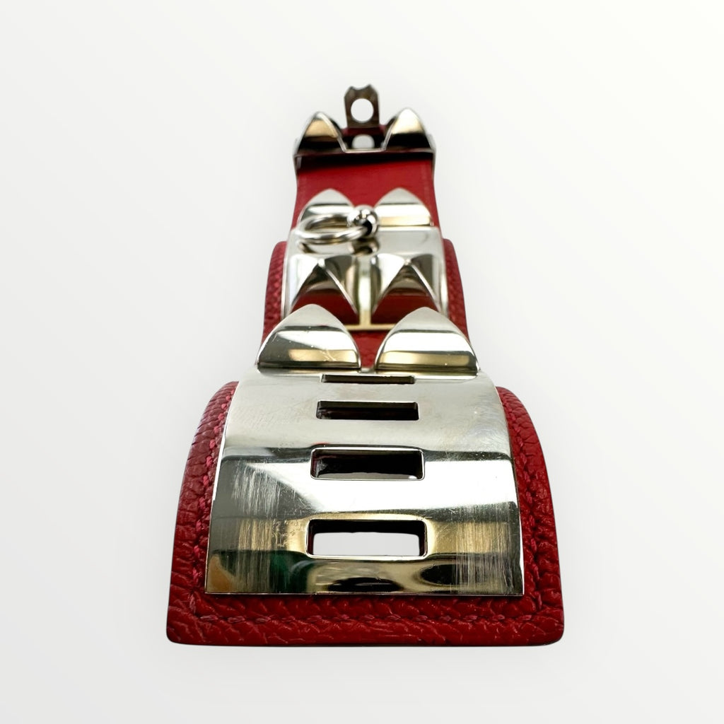 Hermes Red Collier de chien leather bracelet
