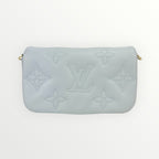 Louis Vuitton Blue Calfskin Bubblegram Wallet on Strap