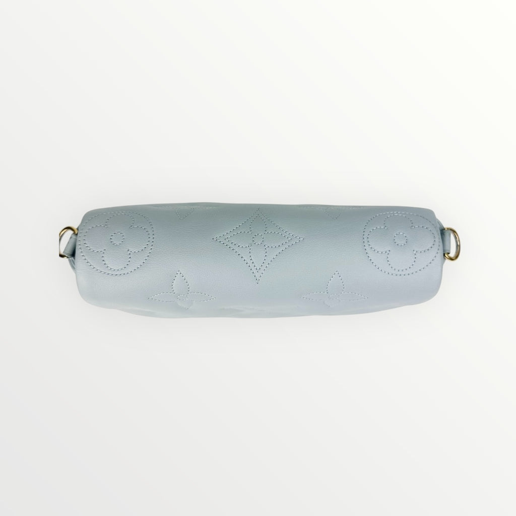 Louis Vuitton Blue Calfskin Bubblegram Wallet on Strap
