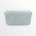 Louis Vuitton Blue Calfskin Bubblegram Wallet on Strap
