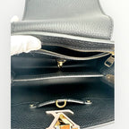 Louis Vuitton Black & White Vichy Print BB Capucines