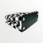 Louis Vuitton Black & White Vichy Print BB Capucines