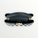 Louis Vuitton Black & White Vichy Print BB Capucines