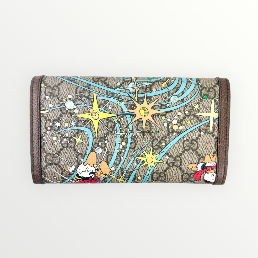 Gucci x Disney Brown Donald Duck Web GG Supreme Wallet Limited Edition
