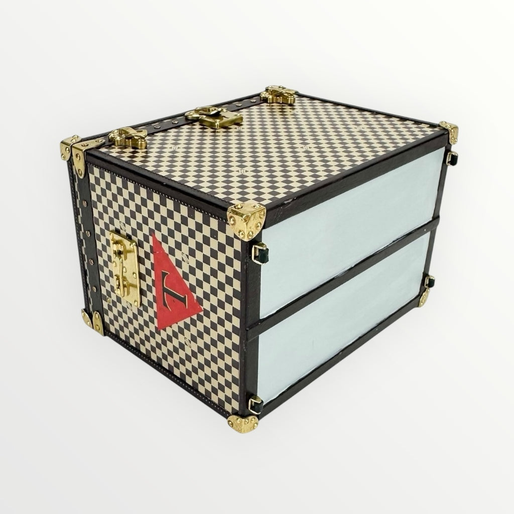 Louis Vuitton Beige Mini Malle Chapeaux Damier Jewerly Box