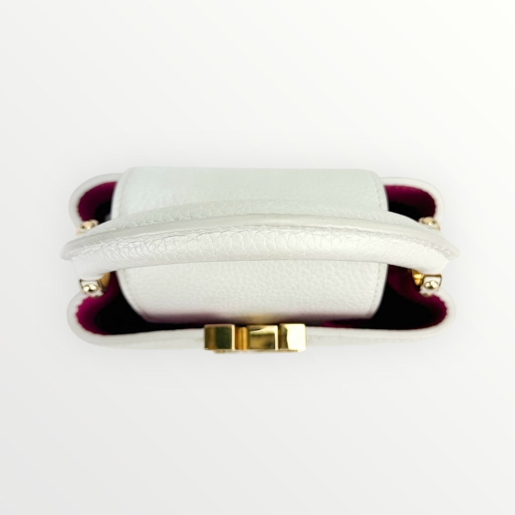 Louis Vuitton White Taurillon Mini Capucines