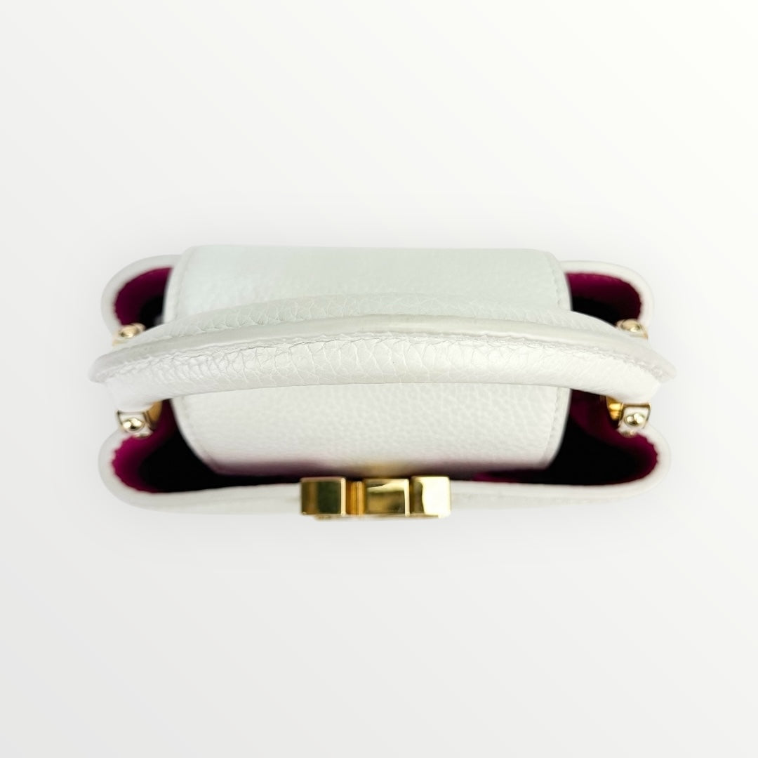 Louis Vuitton White Taurillon Mini Capucines