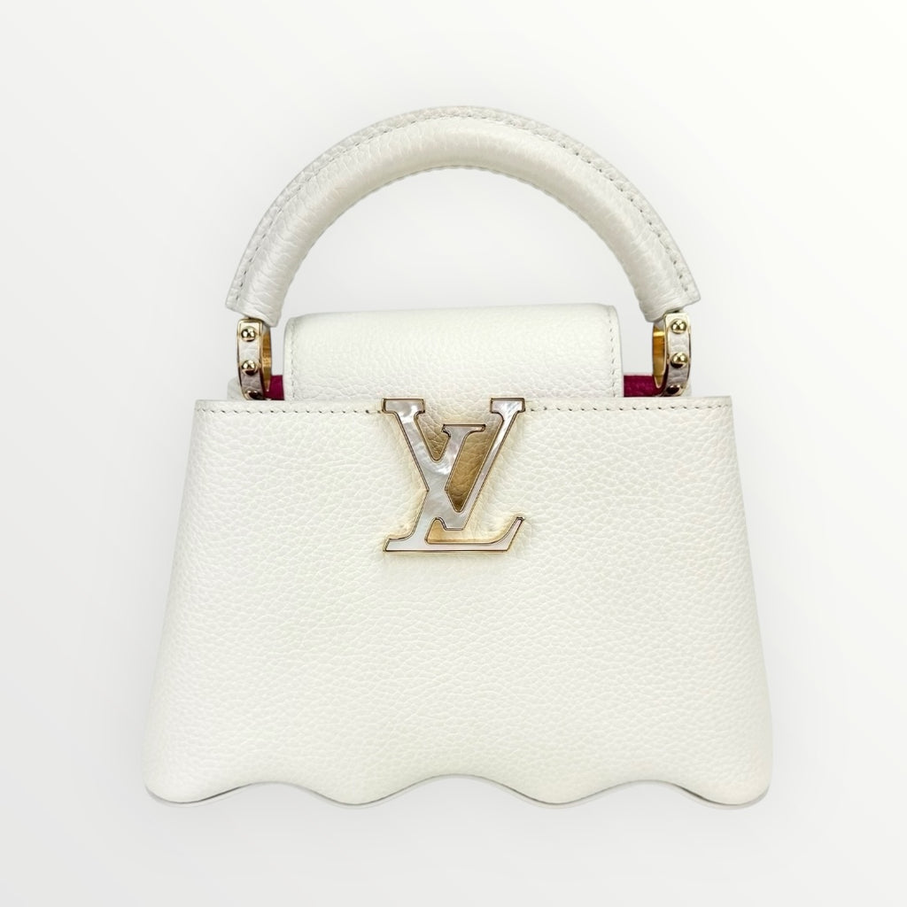 Louis Vuitton White Taurillon Mini Capucines