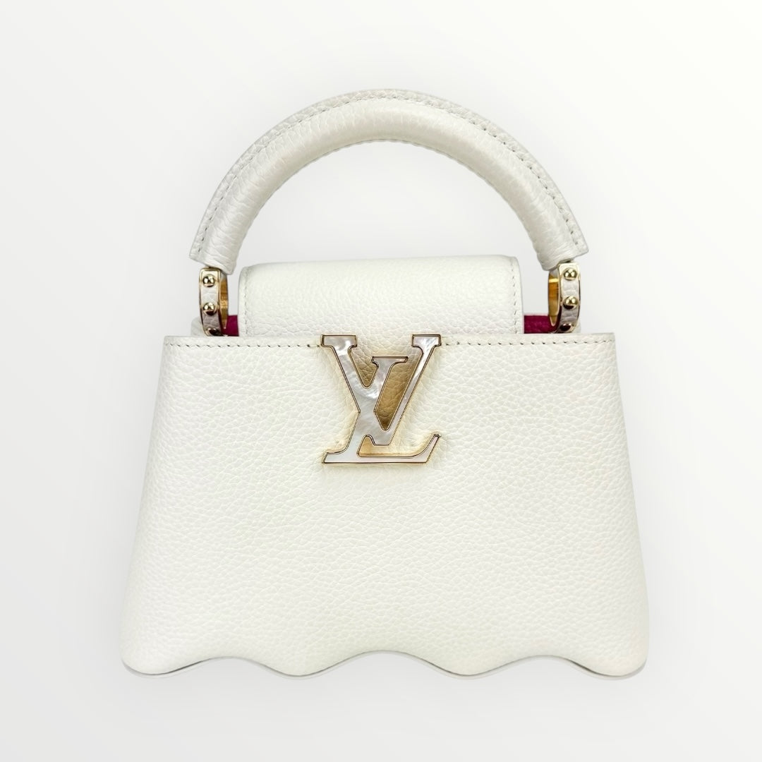Louis Vuitton White Taurillon Mini Capucines