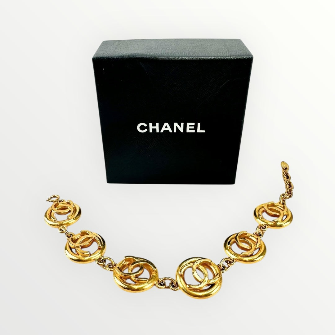 Chanel Gold CC Cutout Bracelet