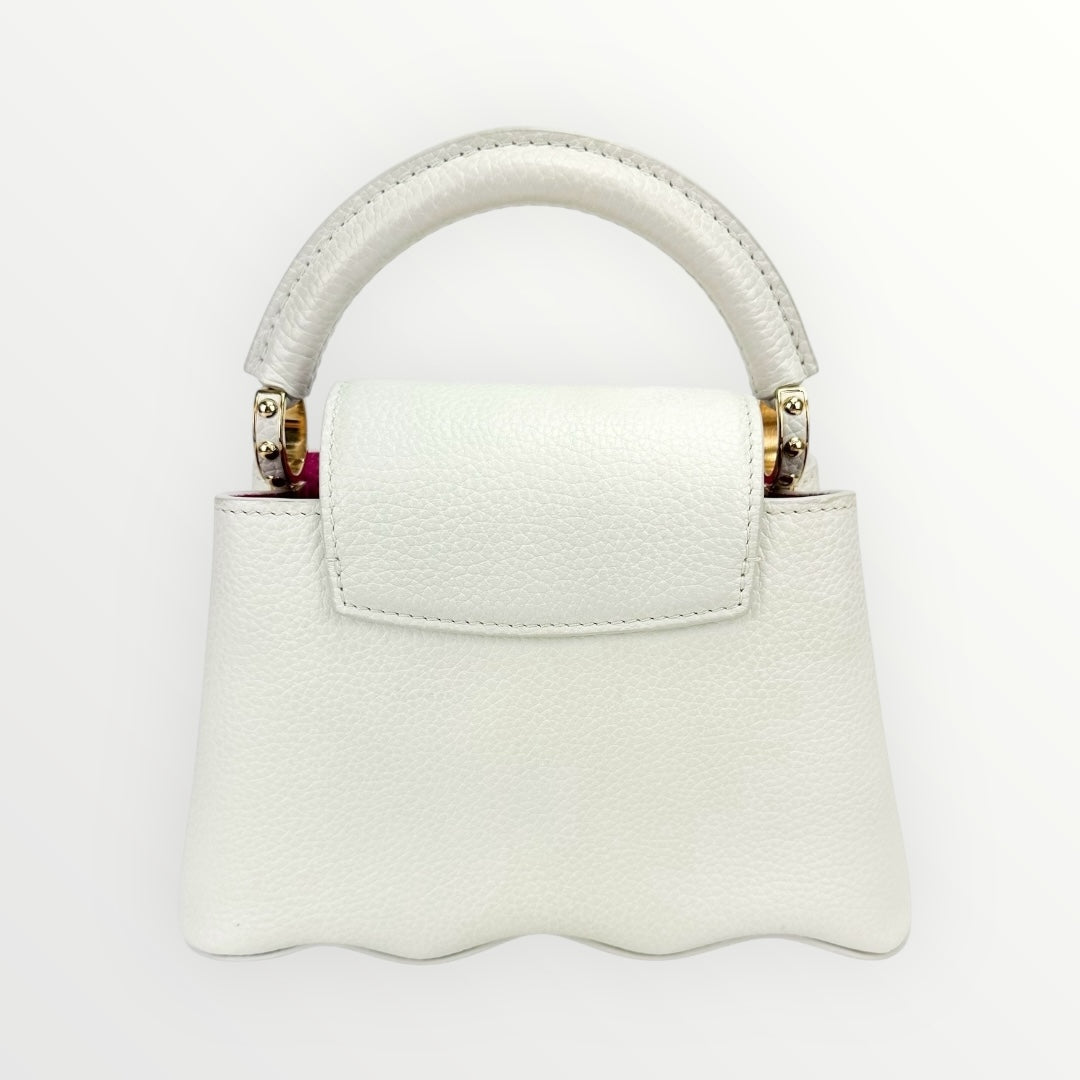 Louis Vuitton White Taurillon Mini Capucines