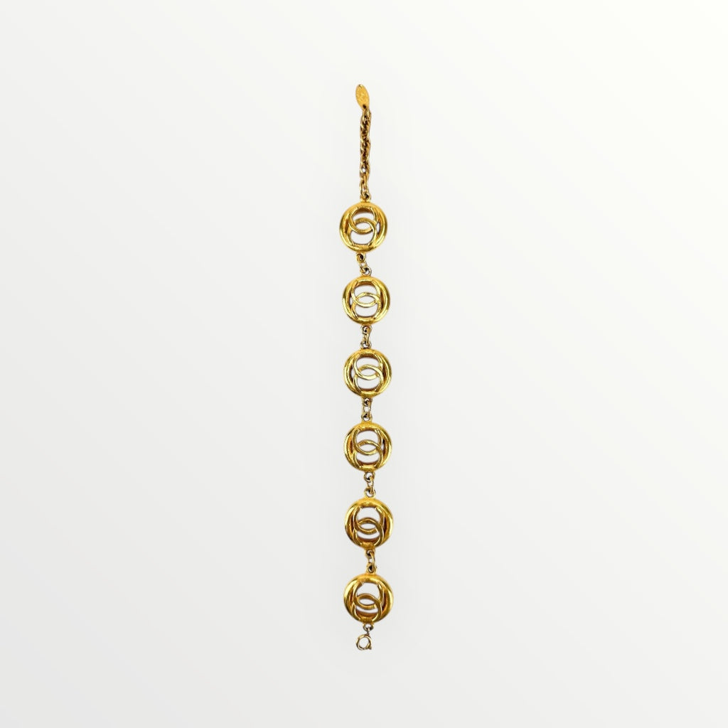 Chanel Gold CC Cutout Bracelet