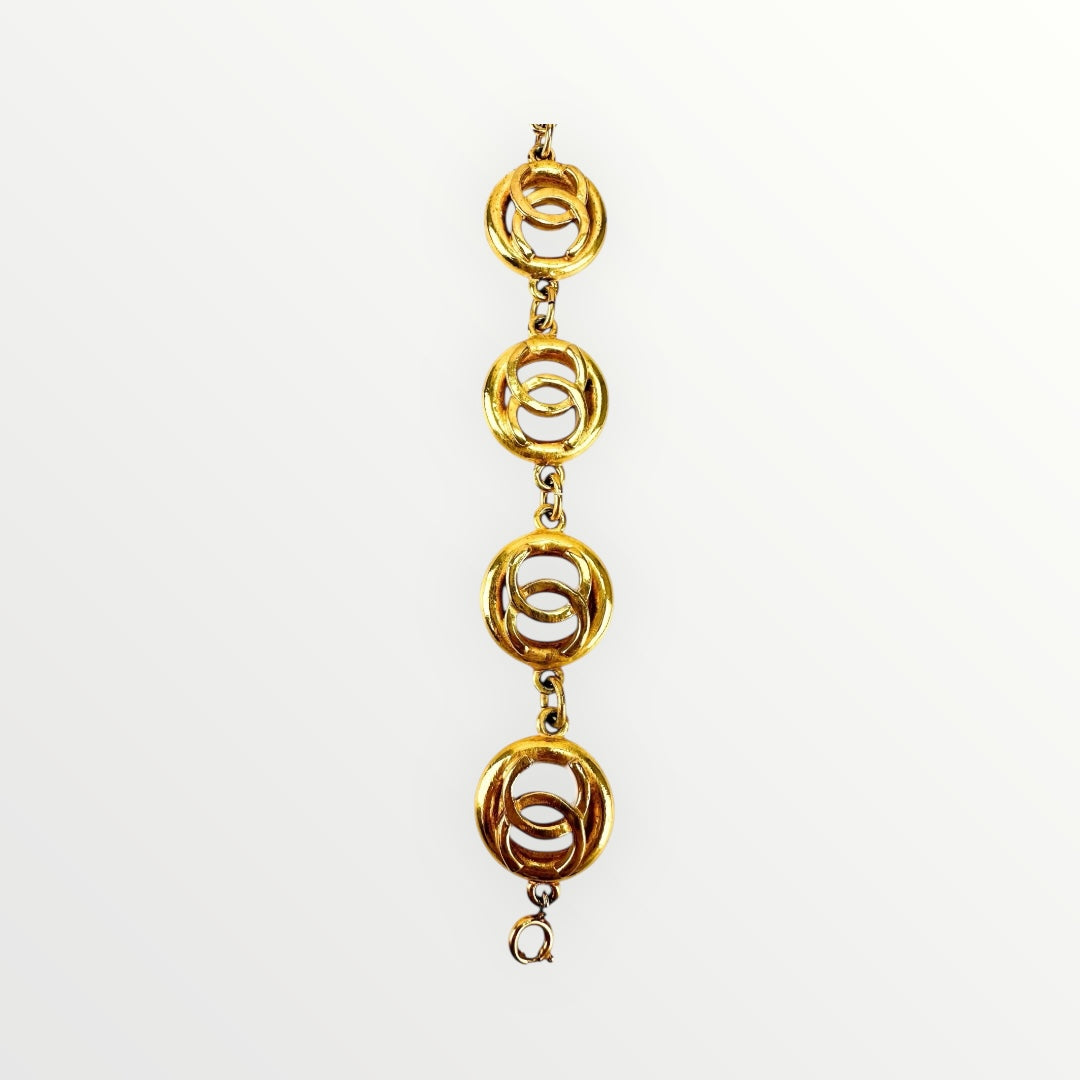 Chanel Gold CC Cutout Bracelet
