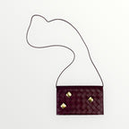 Bottega Veneta Burgundy Nappa Studded Wallet on Strap