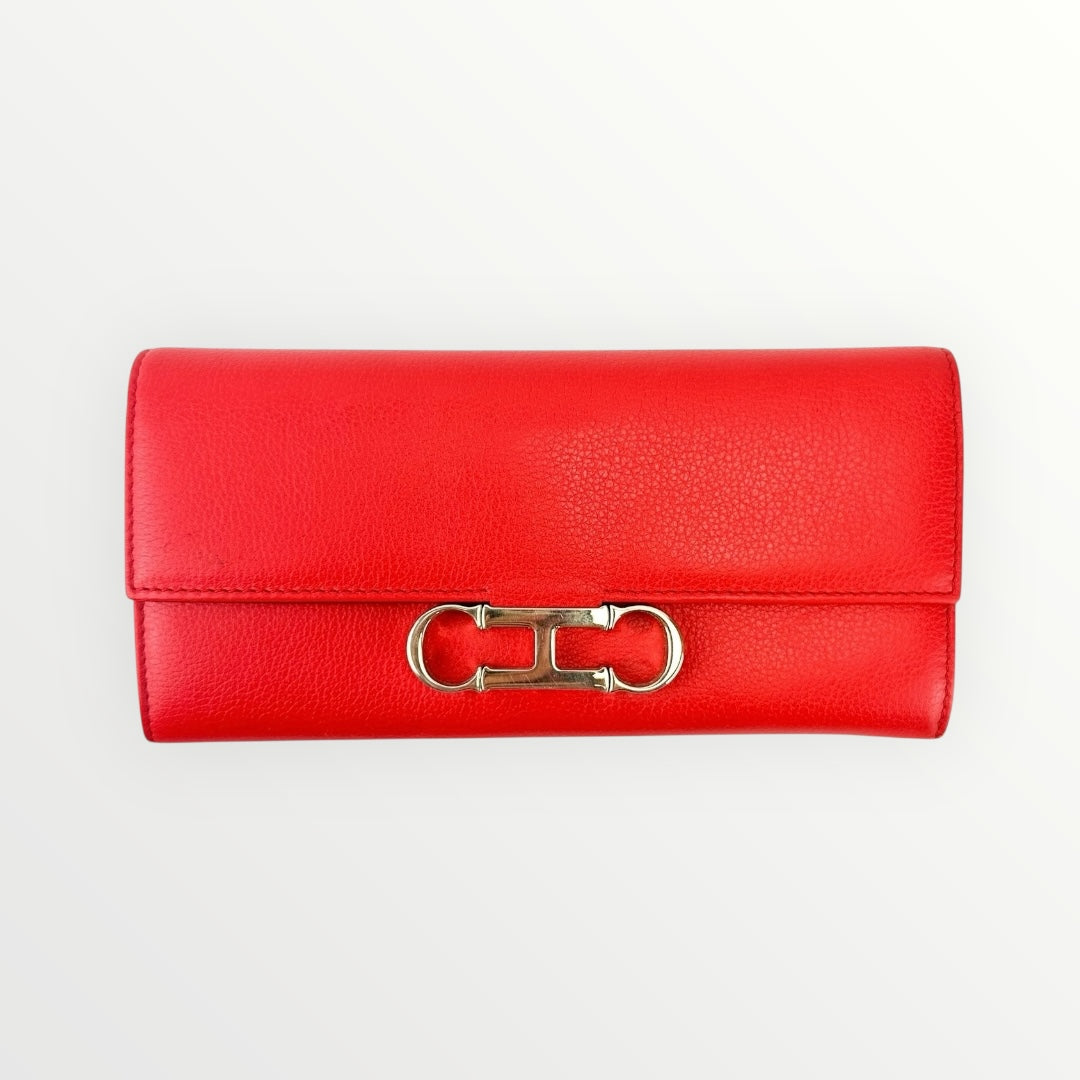 Carolina Herrera Logo Red Full Wallet