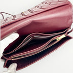 Bottega Veneta Burgundy Nappa Studded Wallet on Strap