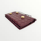 Bottega Veneta Burgundy Nappa Studded Wallet on Strap
