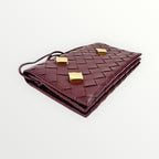 Bottega Veneta Burgundy Nappa Studded Wallet on Strap