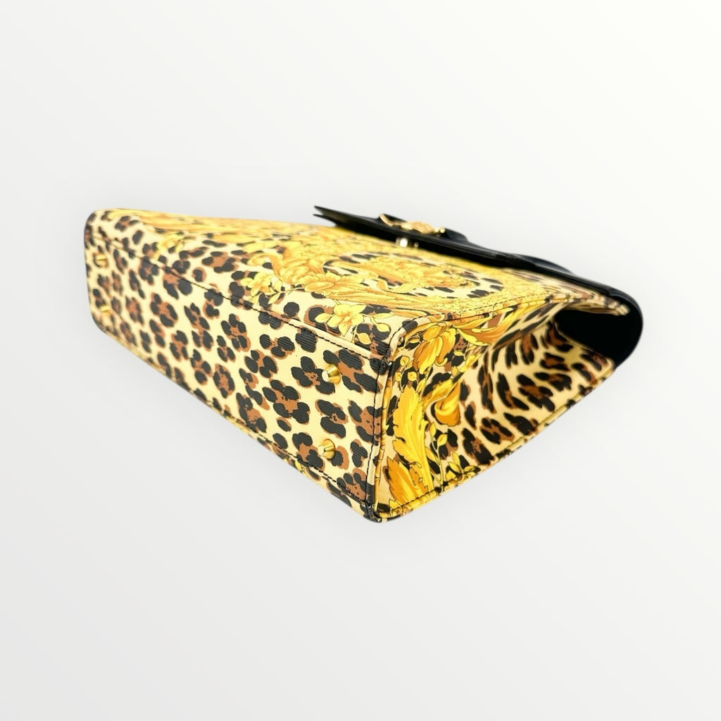 Gianni Versace Black Sunburst Baroque Handbag