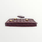 Bottega Veneta Burgundy Nappa Studded Wallet on Strap