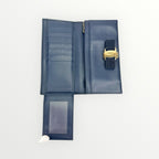 Salvatore Ferragamo Navy Blue Vara Bow Wallet