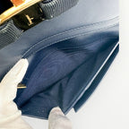 Salvatore Ferragamo Navy Blue Vara Bow Wallet