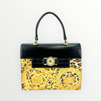 Gianni Versace Black Sunburst Baroque Handbag