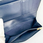 Salvatore Ferragamo Navy Blue Vara Bow Wallet