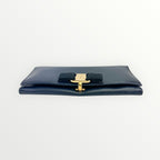 Salvatore Ferragamo Navy Blue Vara Bow Wallet