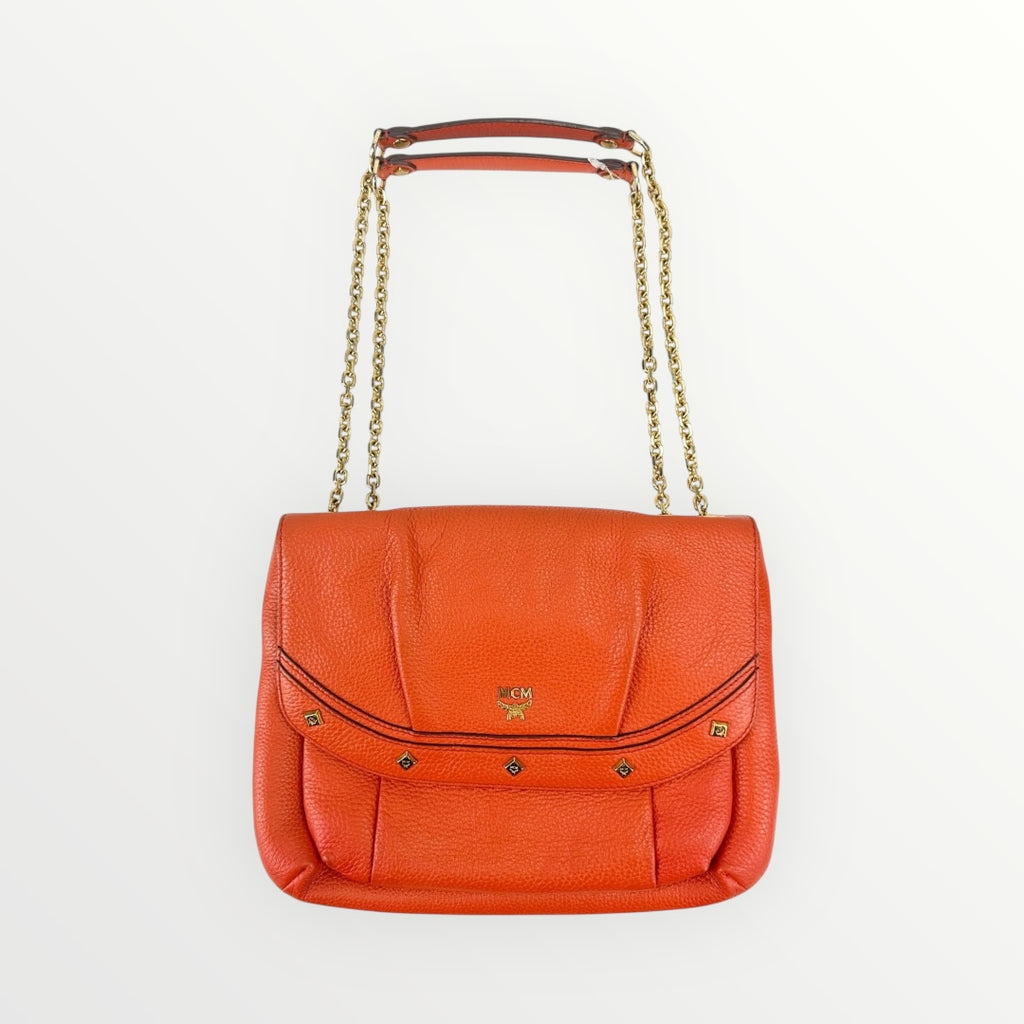MCM Orange Chain Shoulder Bag