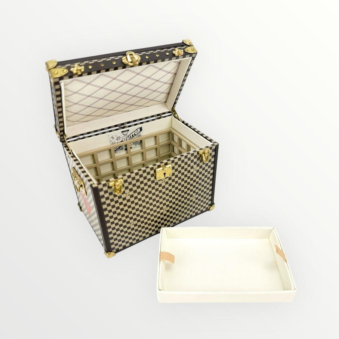 Louis Vuitton Beige Mini Malle Chapeaux Damier Jewerly Box