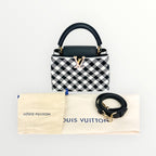 Louis Vuitton Black & White Vichy Print BB Capucines