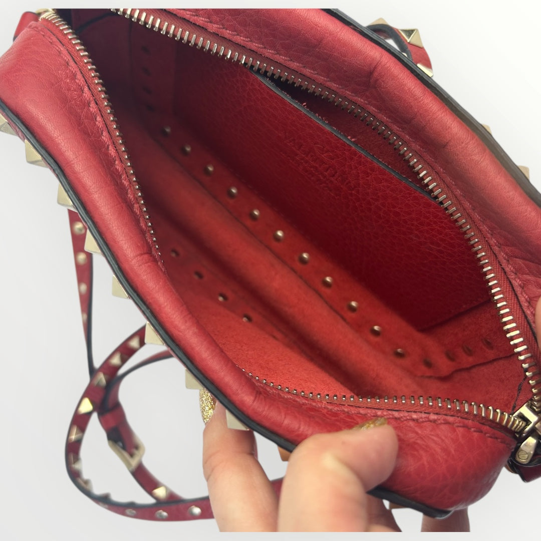 Valentino Red Studs Crossbody Bag
