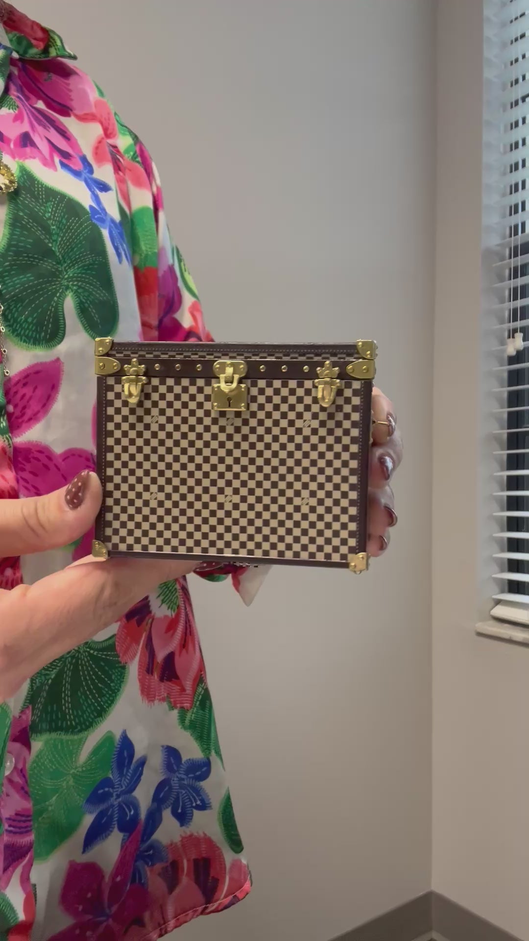 Louis Vuitton Beige Mini Malle Chapeaux Damier Jewerly Box