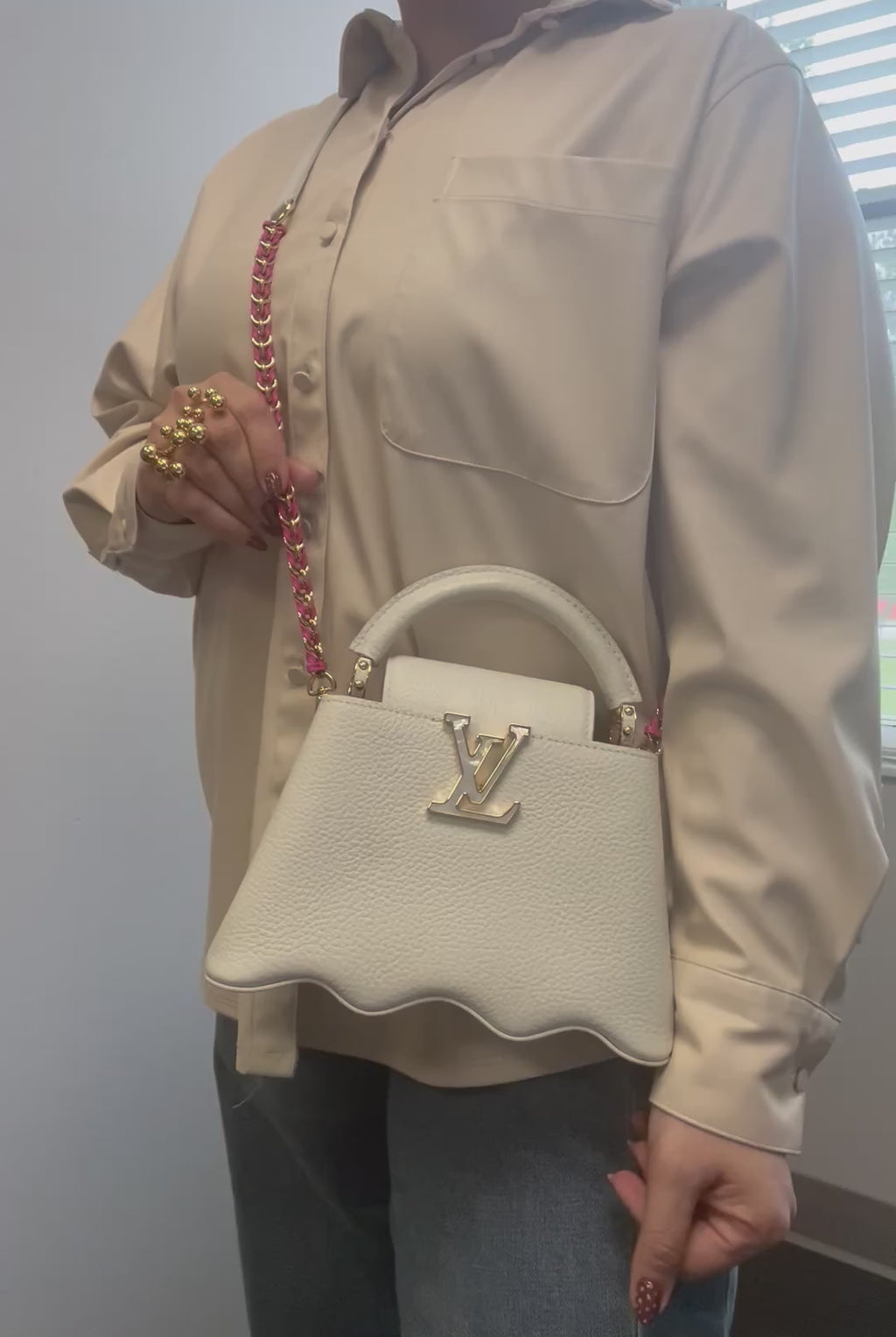 Louis Vuitton White Taurillon Mini Capucines