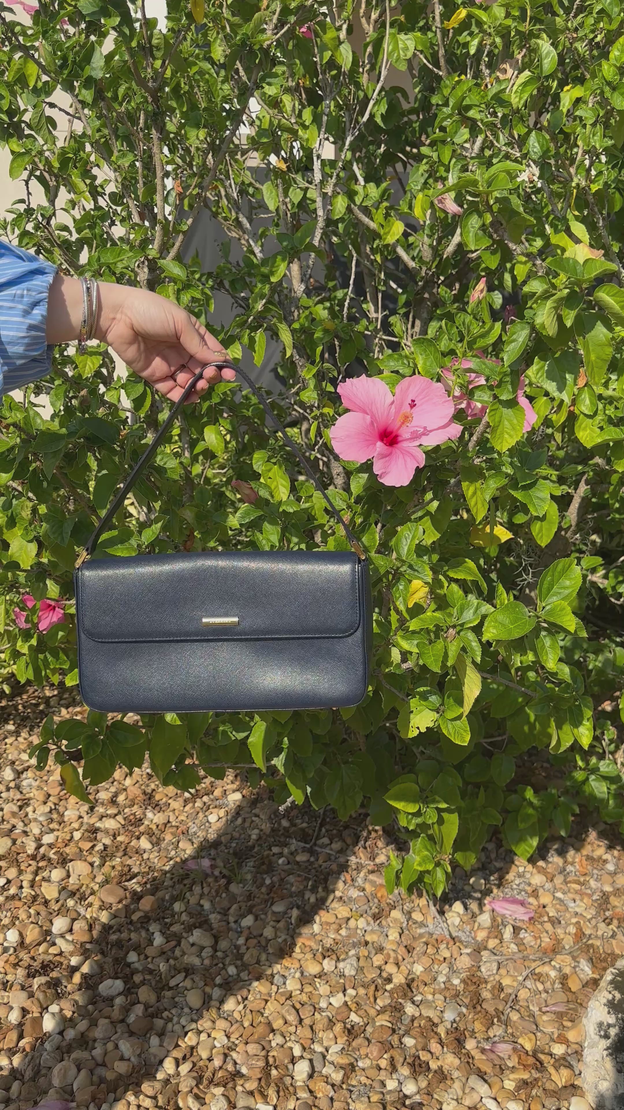 Burberry Navy Blue Vintage Shoulder Bag