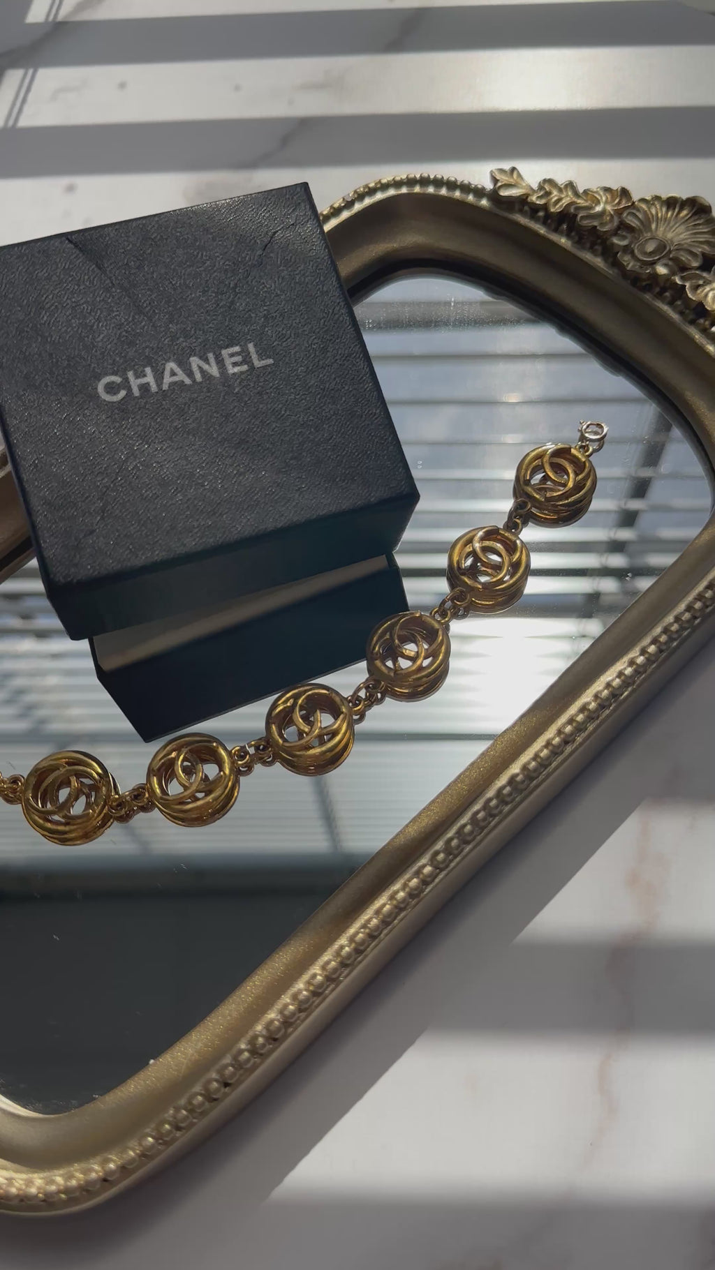 Chanel Gold CC Cutout Bracelet