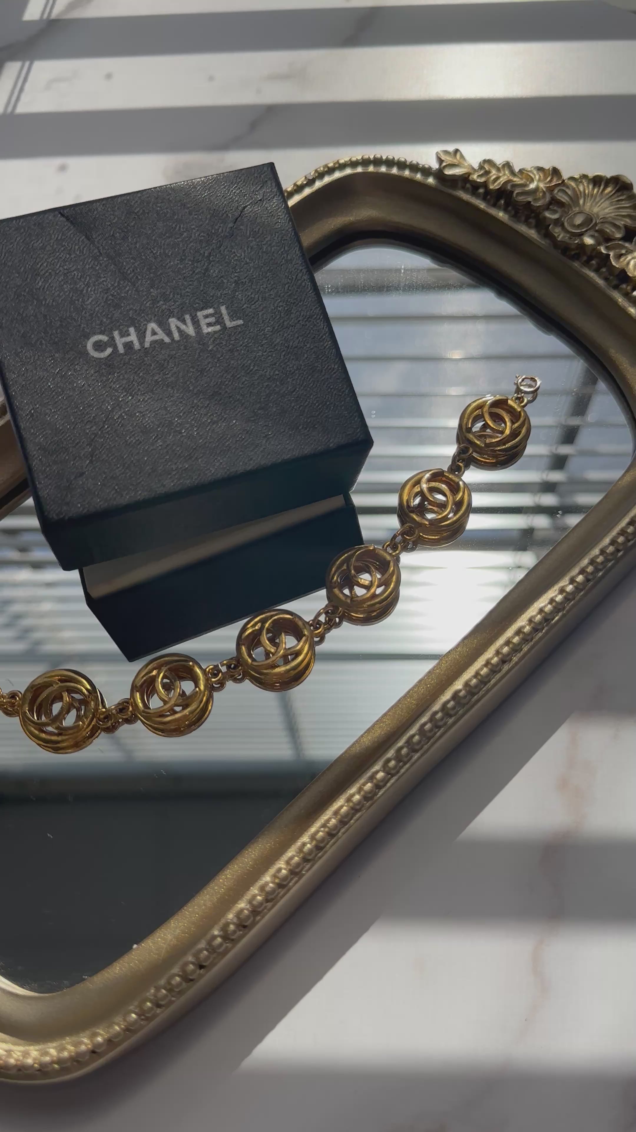 Chanel Gold CC Cutout Bracelet