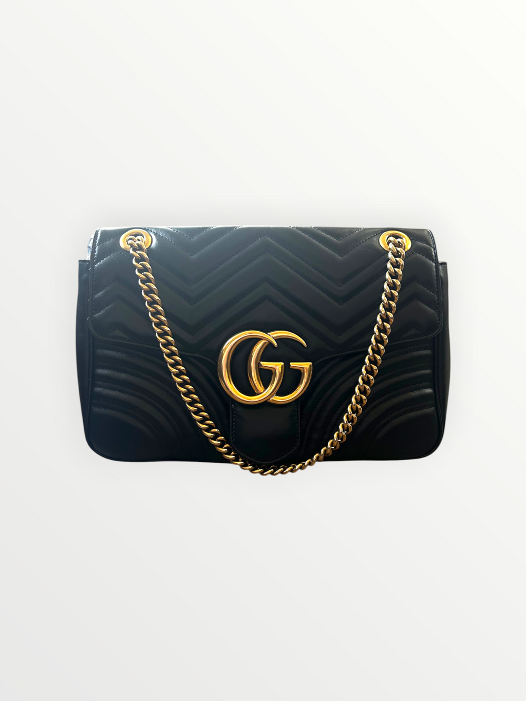 Gucci Black GG Marmont Flap Bag