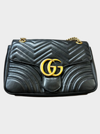 Gucci Black GG Marmont Flap Bag
