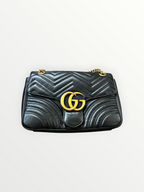Gucci Black GG Marmont Flap Bag