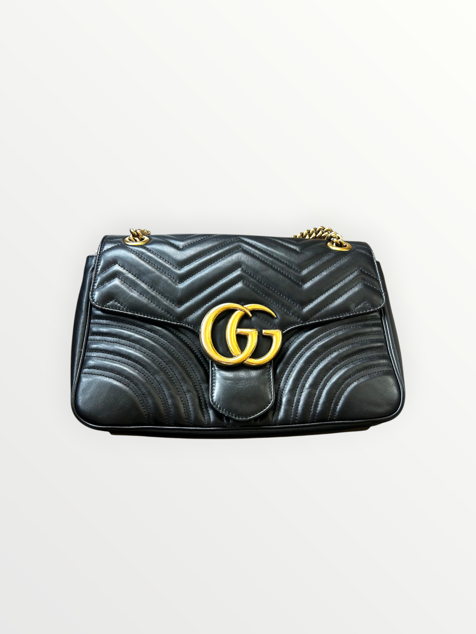 Gucci Black GG Marmont Flap Bag